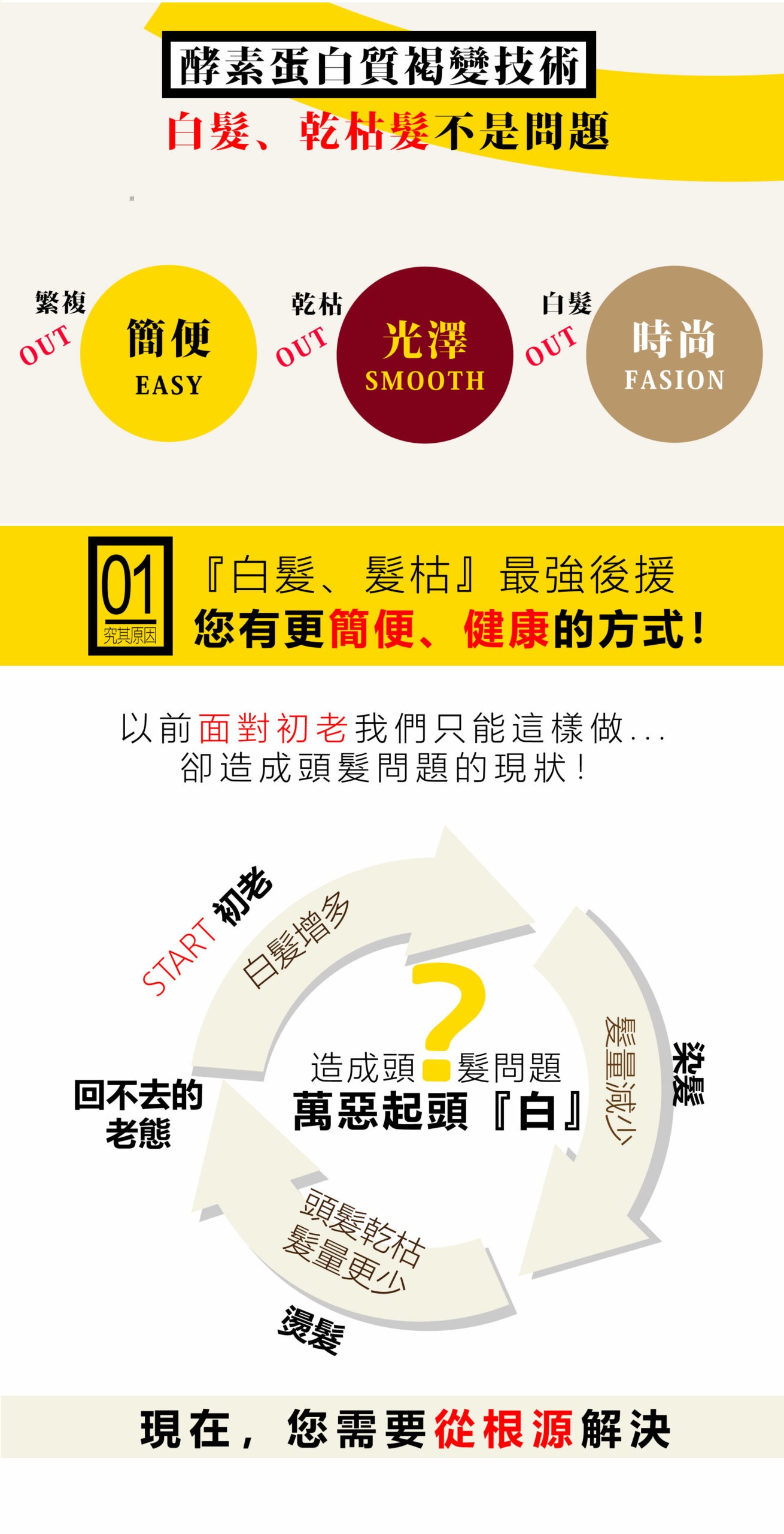 白髮變黑髮的黑髮神器抹髮素蛋白質酵素褐變